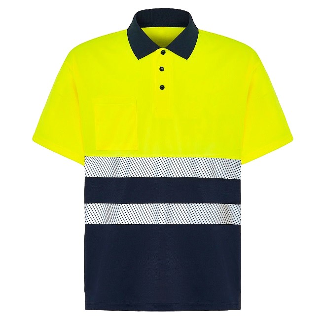 Yellow and Navy Hi-vis Polo Shirt for Printing